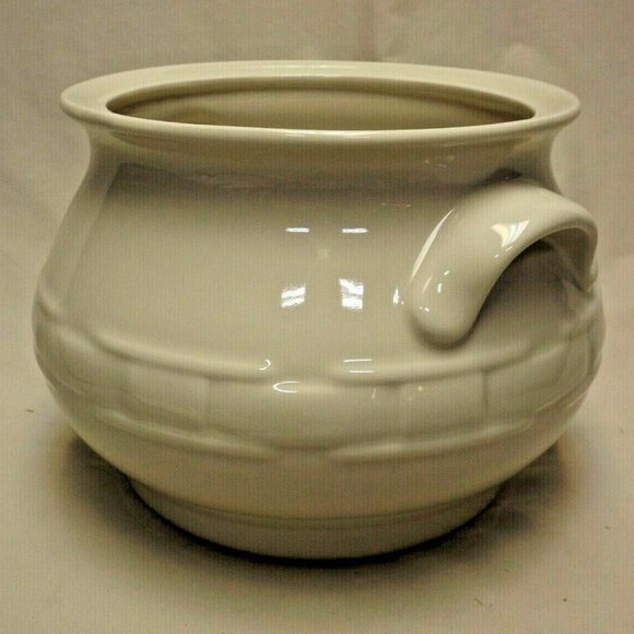 Longaberger Pottery Woven Traditions Heirloom Ivory Hostess Soup Tureen - Picture 9 of 12